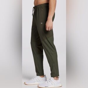 VRST Men's Mixed Media Dark Green Training Pant NWT